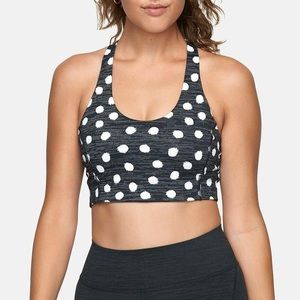 Outdoor Voices Doing Things Bra in Black Polka Dot